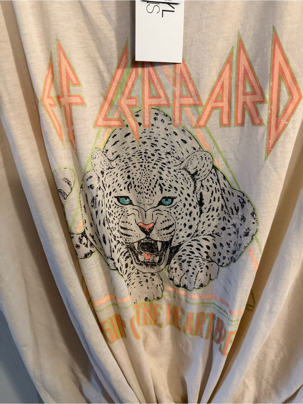 torrid Cream Graphic Tee with Pastel Coral and Mint Accents - Picture 2 of 3